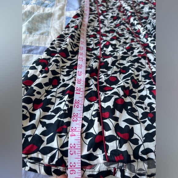 Tres Chic Womens Black Red Floral Fit and Flare Button Down Midi Dress Small - Picture 9 of 9